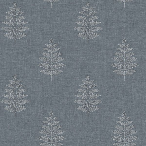 Purchase 4169-83127 Chesapeake Wallpaper, Frond Denim Leaf - Oak & Moss