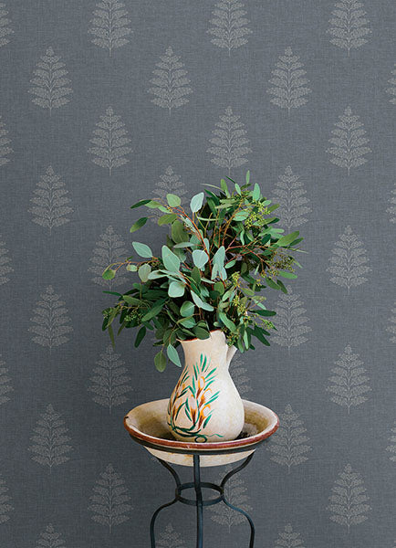 Purchase 4169-83127 Chesapeake Wallpaper, Frond Denim Leaf - Oak & Moss12