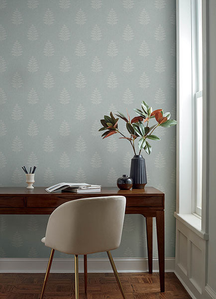 Purchase 4169-83130 Chesapeake Wallpaper, Frond Light Blue Leaf - Oak & Moss1