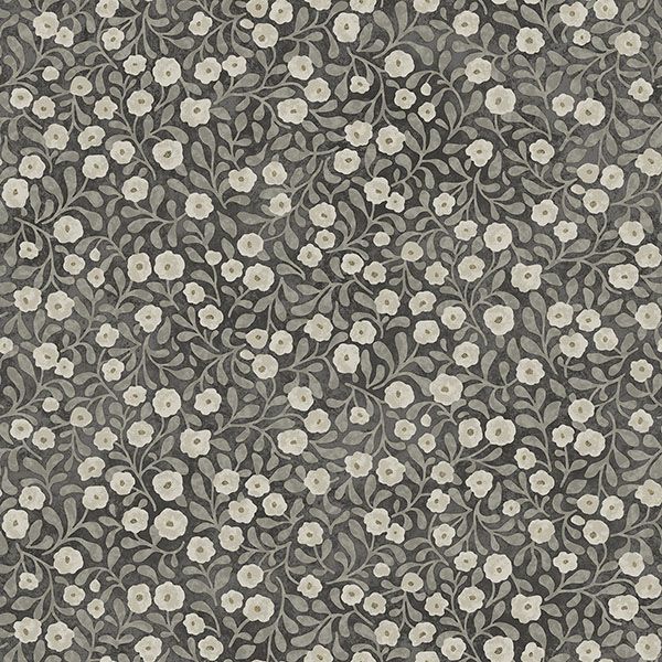 Purchase 4169-83133 Chesapeake Wallpaper, Poppy Trail Black Floral - Oak & Moss