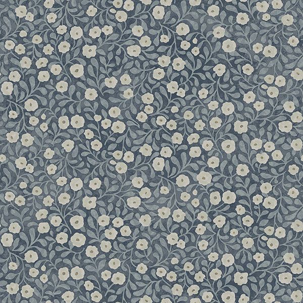 Purchase 4169-83135 Chesapeake Wallpaper, Poppy Trail Dark Blue Floral - Oak & Moss