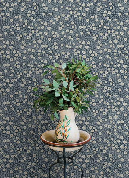 Purchase 4169-83135 Chesapeake Wallpaper, Poppy Trail Dark Blue Floral - Oak & Moss12
