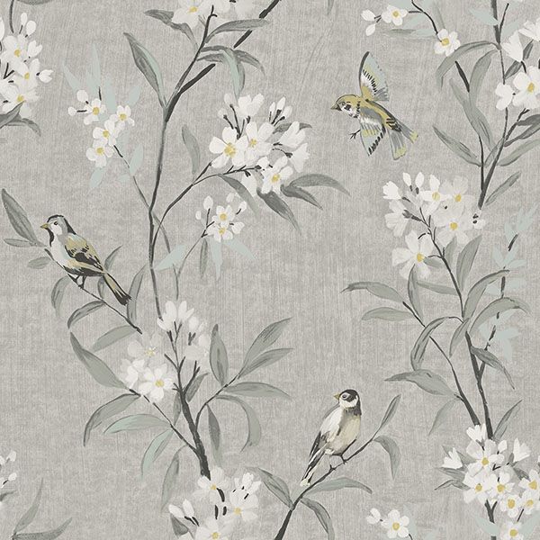 Purchase 4169-83141 Chesapeake Wallpaper, Tea Olive Gray Finch Frolic - Oak & Moss