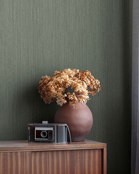 Purchase 4171-17224 A-Street Wallpaper, Midolin Mossa Dark Green Texture - Hidden Treasures 21