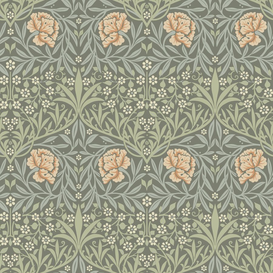Purchase 4171-82046 A-Street Wallpaper, Oxford Union Grey Floral Vines - Hidden Treasures 2