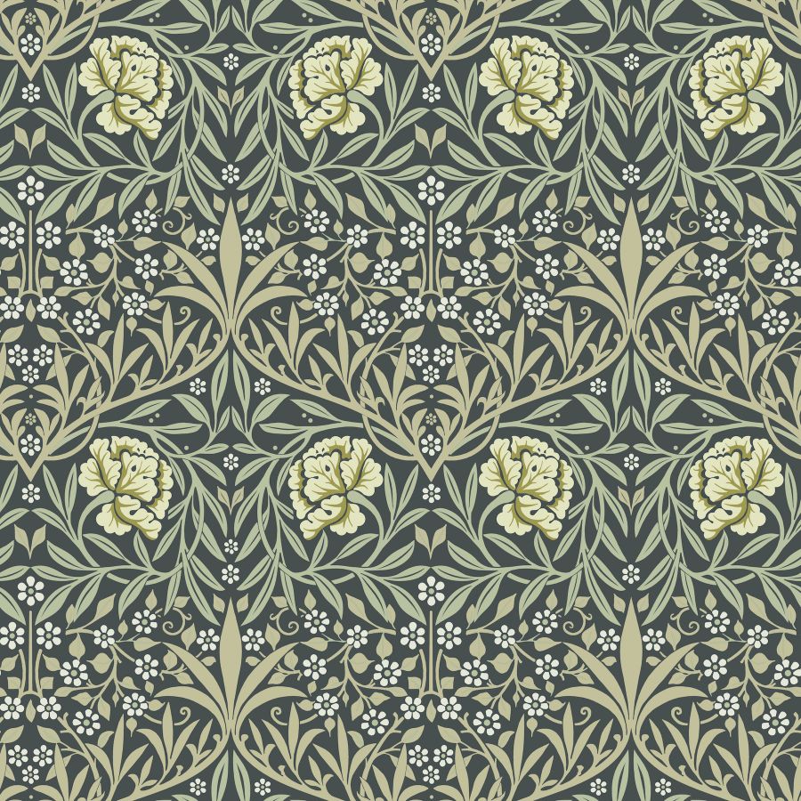 Purchase 4171-82047 A-Street Wallpaper, Oxford Union Sea Green Floral Vines - Hidden Treasures 2