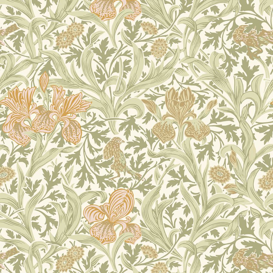 Purchase 4171-82049 A-Street Wallpaper, Iris Light Green Wild Gardens - Hidden Treasures 2