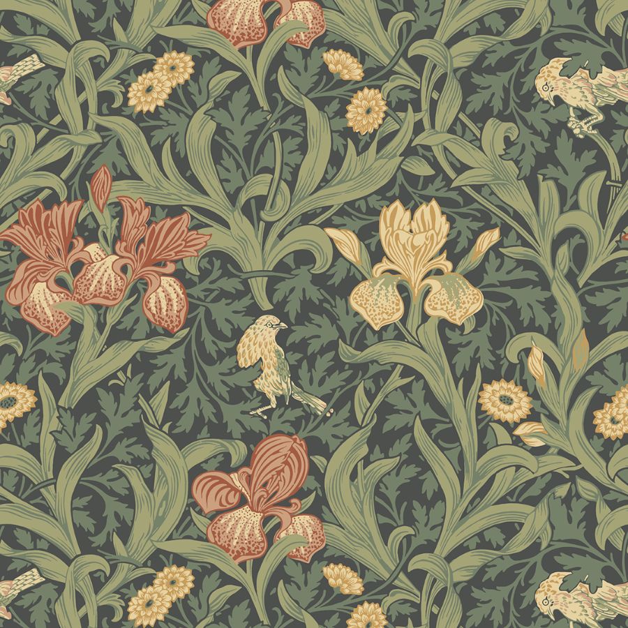 Purchase 4171-82051 A-Street Wallpaper, Iris Navy Wild Gardens - Hidden Treasures 2