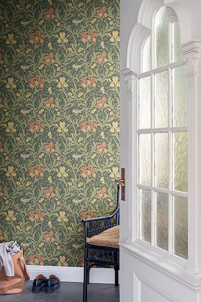 Purchase 4171-82051 A-Street Wallpaper, Iris Navy Wild Gardens - Hidden Treasures 212