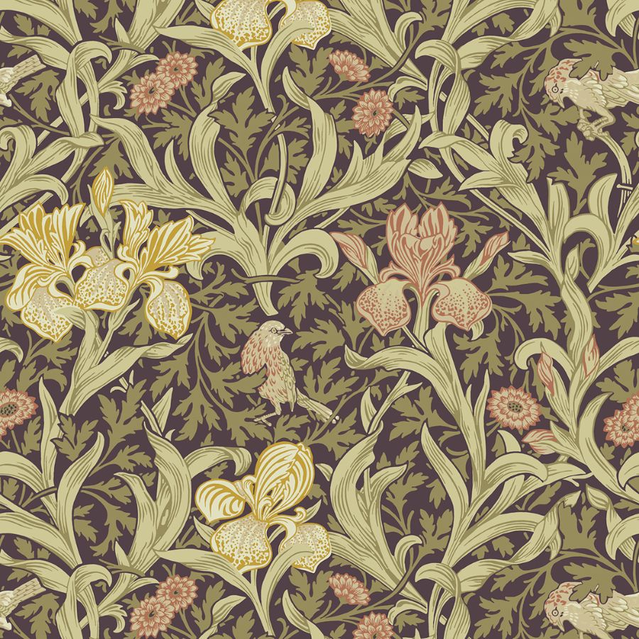 Purchase 4171-82052 A-Street Wallpaper, Iris Plum Wild Gardens - Hidden Treasures 2