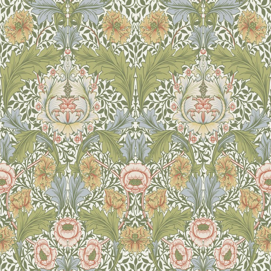 Purchase 4171-82058 A-Street Wallpaper, Myrtle Green Floral Ogee - Hidden Treasures 2