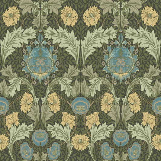 Purchase 4171-82060 A-Street Wallpaper, Myrtle Dark Green Floral Ogee - Hidden Treasures 2