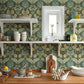 Purchase 4171-82060 A-Street Wallpaper, Myrtle Dark Green Floral Ogee - Hidden Treasures 21