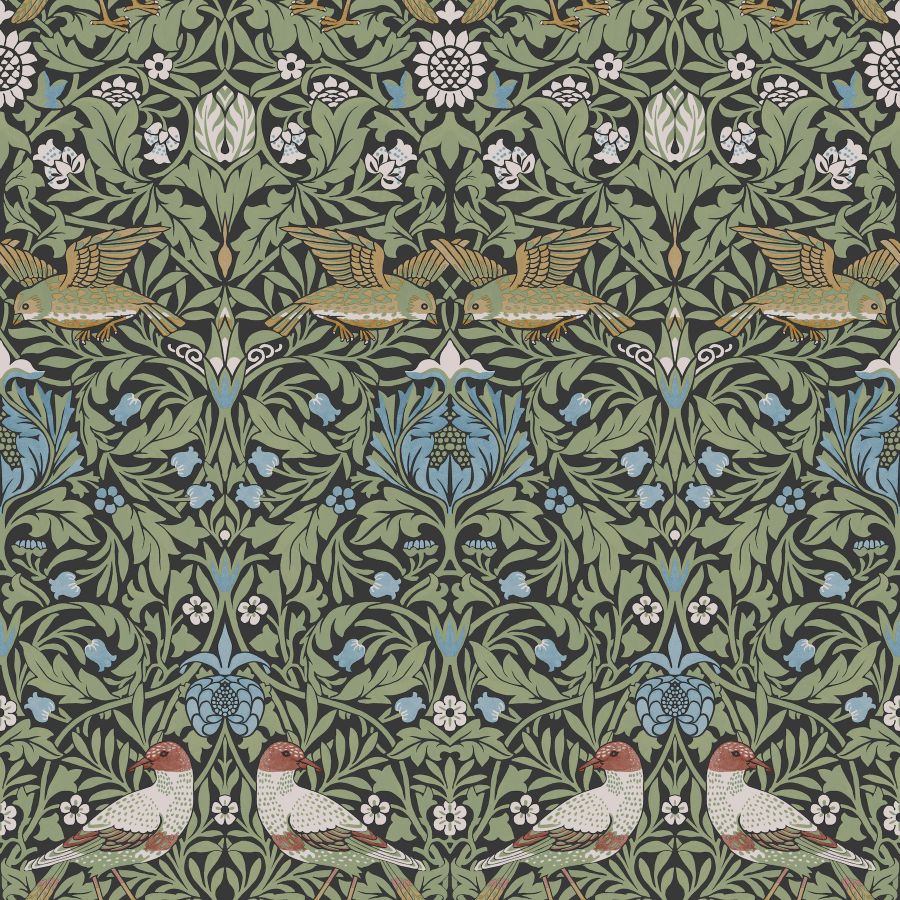 Purchase 4171-82062 A-Street Wallpaper, Bird Multicolor Floral Thicket - Hidden Treasures 2
