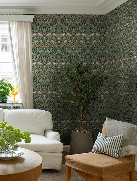 Purchase 4171-82062 A-Street Wallpaper, Bird Multicolor Floral Thicket - Hidden Treasures 21