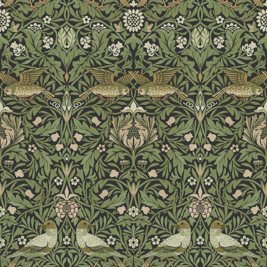 Purchase 4171-82063 A-Street Wallpaper, Bird Green Floral Thicket - Hidden Treasures 2