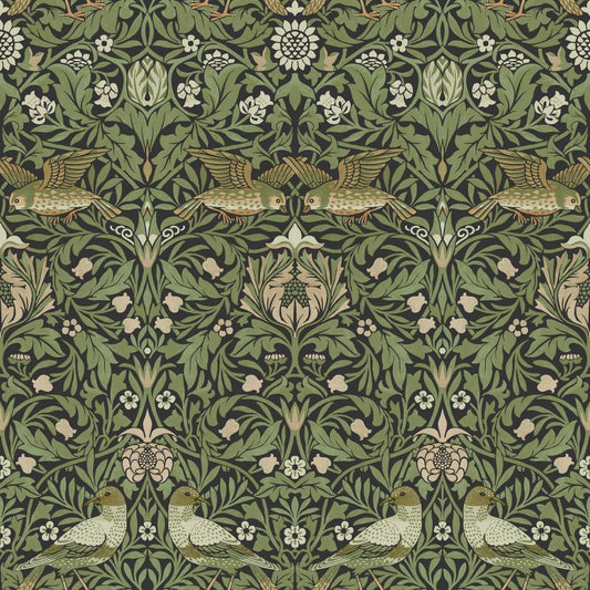 Purchase 4171-82063 A-Street Wallpaper, Bird Green Floral Thicket - Hidden Treasures 2