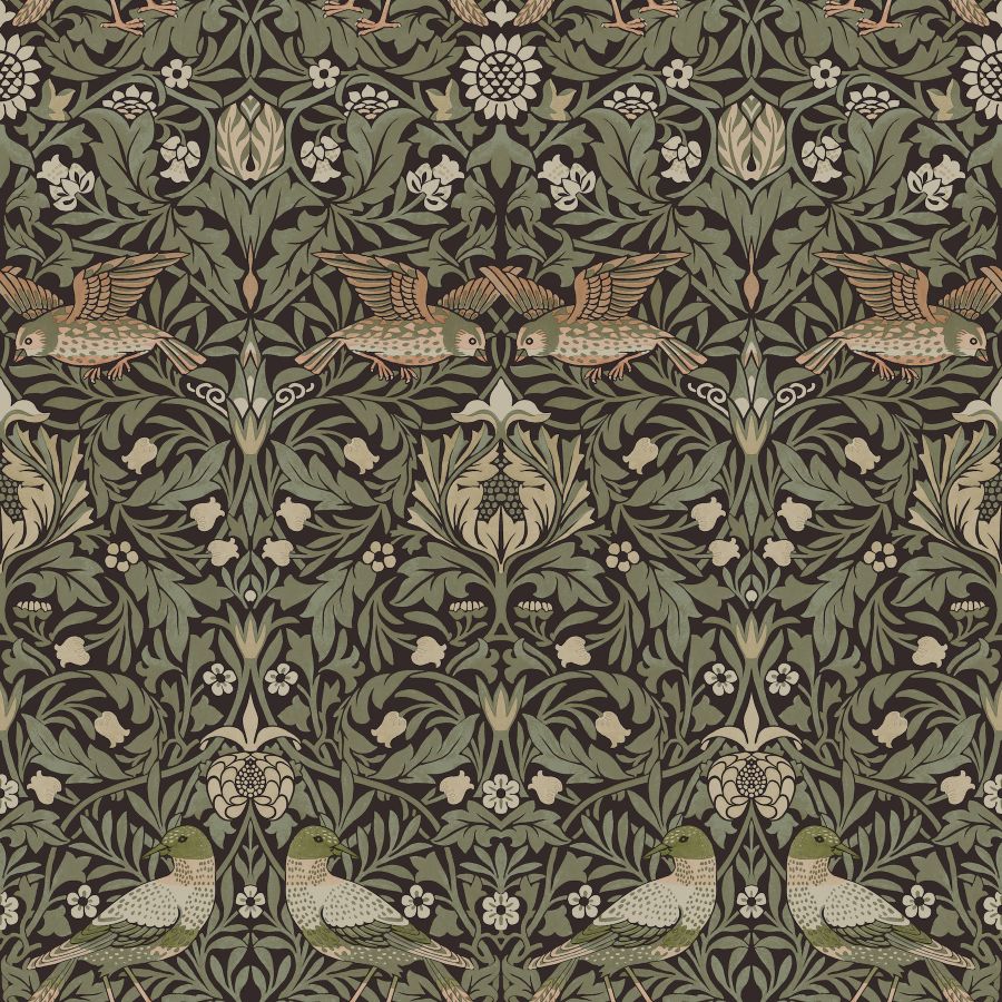 Purchase 4171-82064 A-Street Wallpaper, Bird Brown Floral Thicket - Hidden Treasures 2