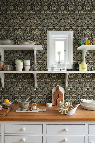 Purchase 4171-82064 A-Street Wallpaper, Bird Brown Floral Thicket - Hidden Treasures 21