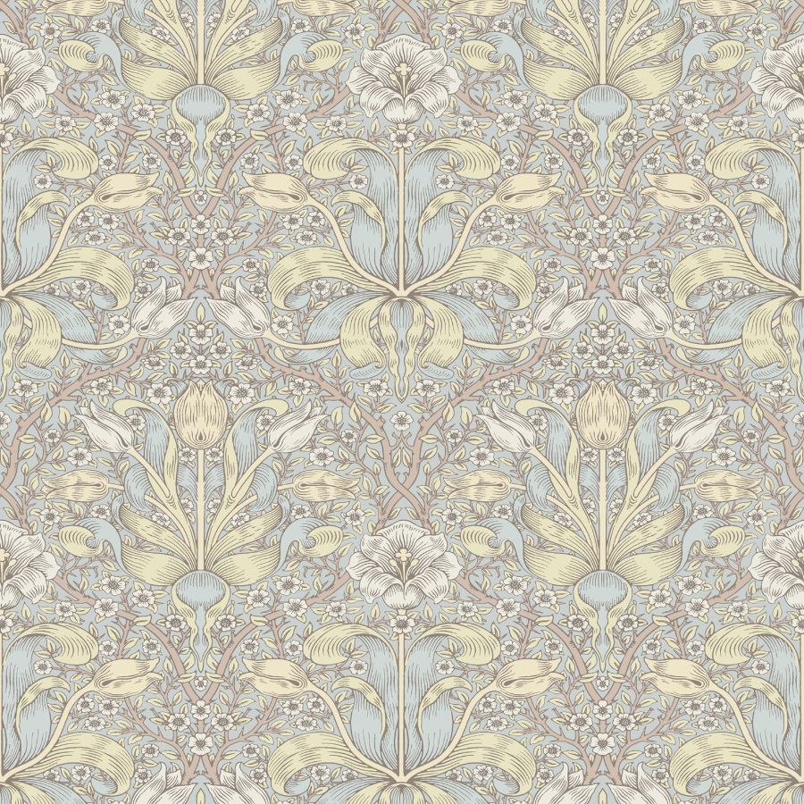 Purchase 4171-82066 A-Street Wallpaper, Spring Thicket Light Blue Tulip Damask - Hidden Treasures 2