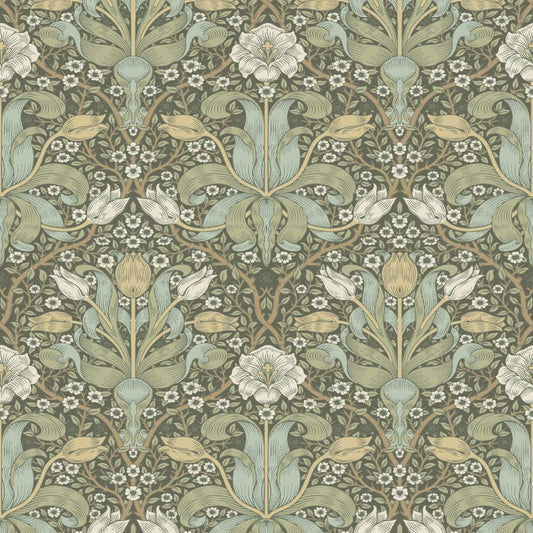 Purchase 4171-82067 A-Street Wallpaper, Spring Thicket Green Tulip Damask - Hidden Treasures 2
