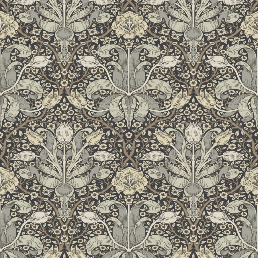 Purchase 4171-82068 A-Street Wallpaper, Spring Thicket Blue Tulip Damask - Hidden Treasures 2