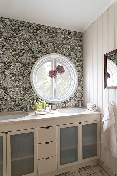 Purchase 4171-82068 A-Street Wallpaper, Spring Thicket Blue Tulip Damask - Hidden Treasures 21