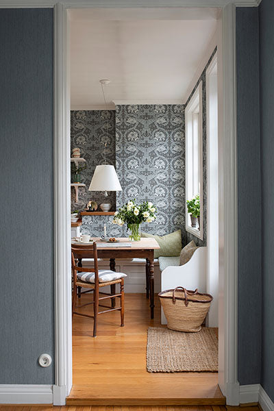 Purchase 4171-82074 A-Street Wallpaper, African Marigold Dark Blue Floral - Hidden Treasures 21