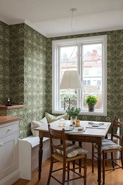 Purchase 4171-82075 A-Street Wallpaper, African Marigold Sea Green Floral - Hidden Treasures 21