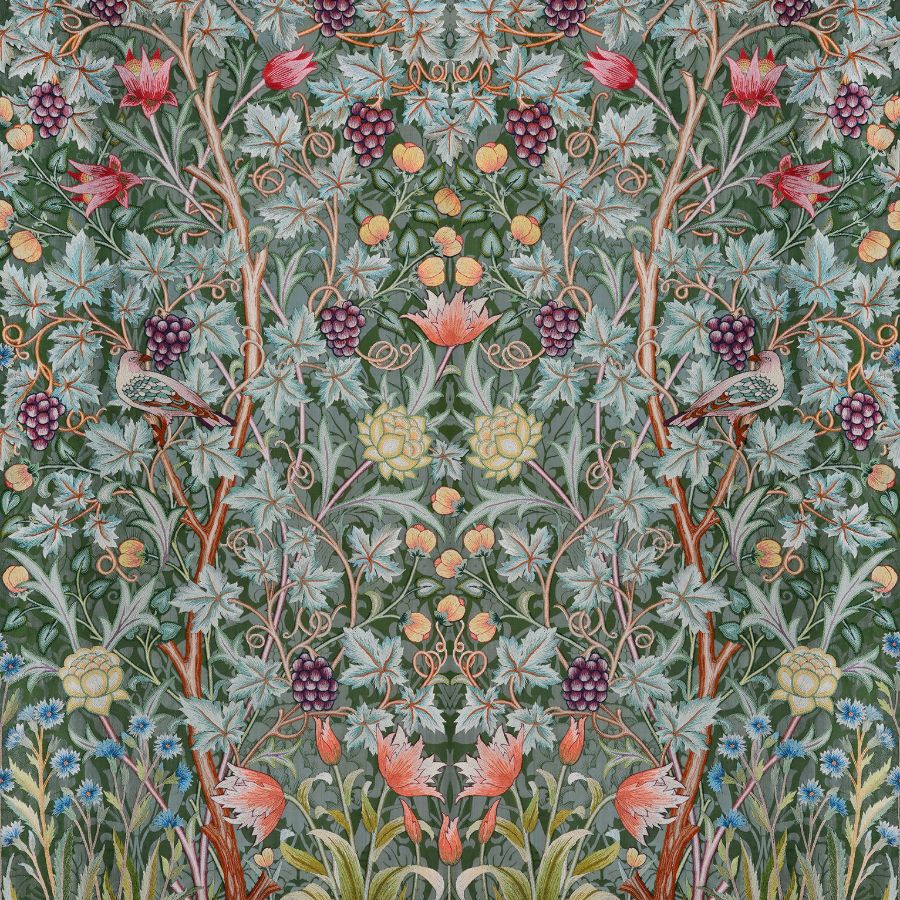 Purchase 4171-HT84001 A-Street Wallpaper, Vine Embroidery Sea Green Wall Mural - Hidden Treasures 2