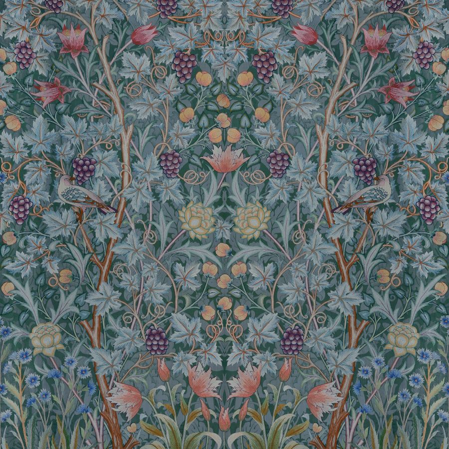 Purchase 4171-HT84002 A-Street Wallpaper, Vine Embroidery Teal Wall Mural - Hidden Treasures 2