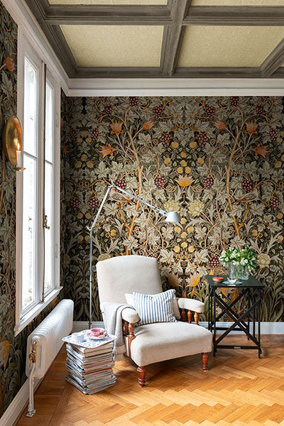 Purchase 4171-HT84004 A-Street Wallpaper, Vine Embroidery Green Wall Mural - Hidden Treasures 21