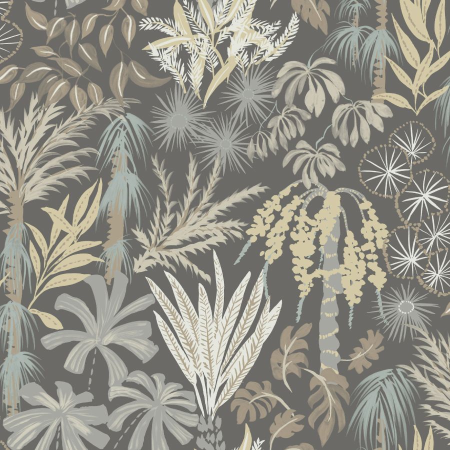 Purchase 4172-27481 A-Street Wallpaper, Everglades Grey Botanical - Sea Salt