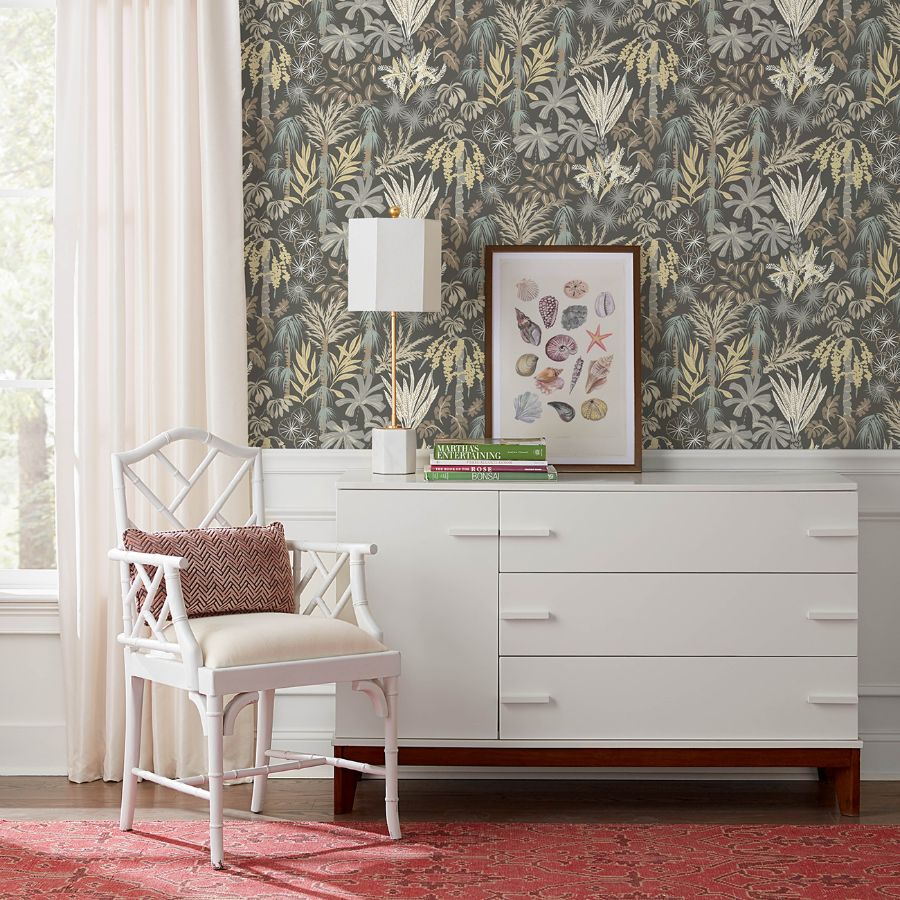 Purchase 4172-27481 A-Street Wallpaper, Everglades Grey Botanical - Sea Salt1