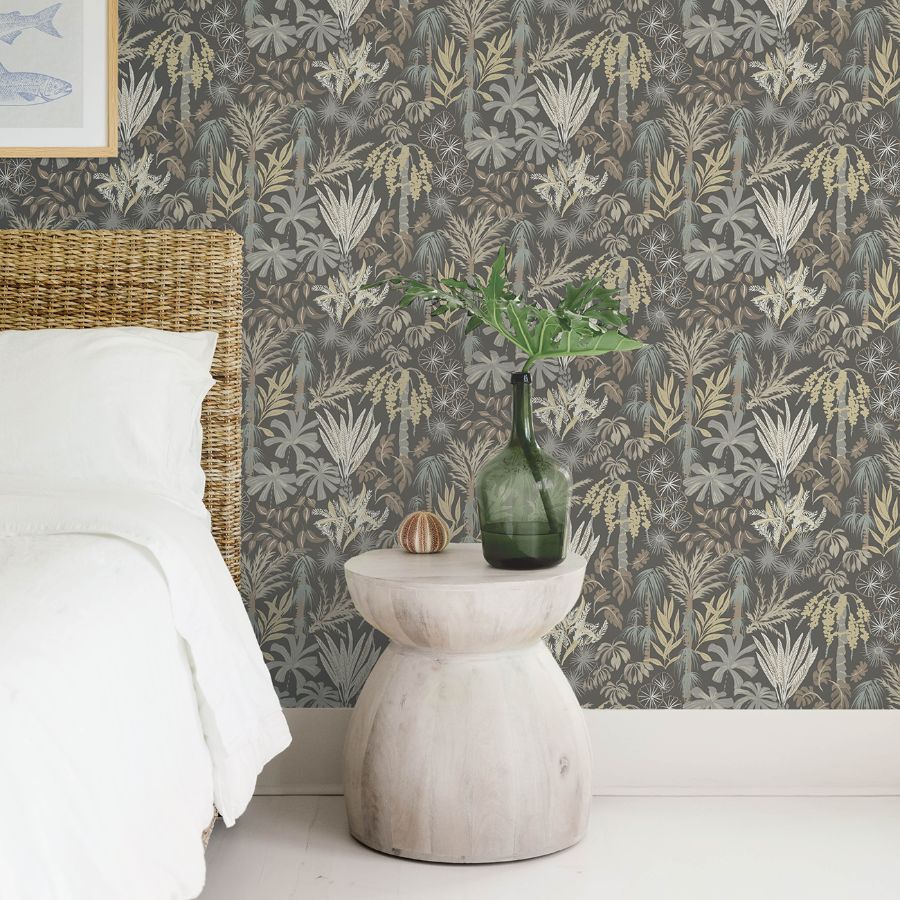 Purchase 4172-27481 A-Street Wallpaper, Everglades Grey Botanical - Sea Salt12