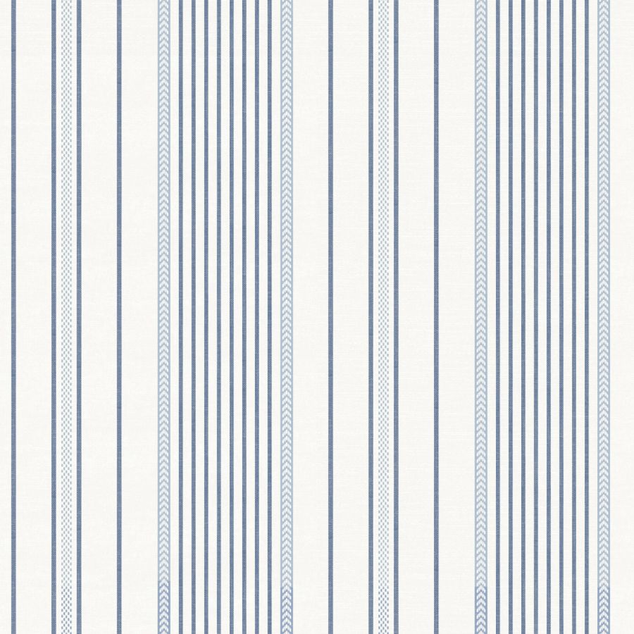 Purchase 4172-27484 A-Street Wallpaper, Navarres Stripe Blue Faux Linen - Sea Salt