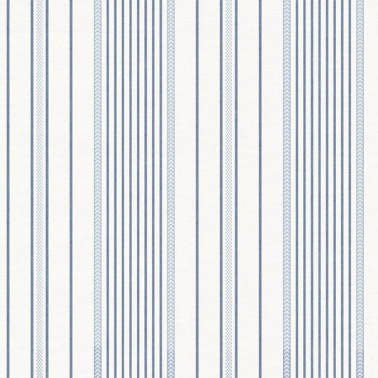 Purchase 4172-27484 A-Street Wallpaper, Navarres Stripe Blue Faux Linen - Sea Salt