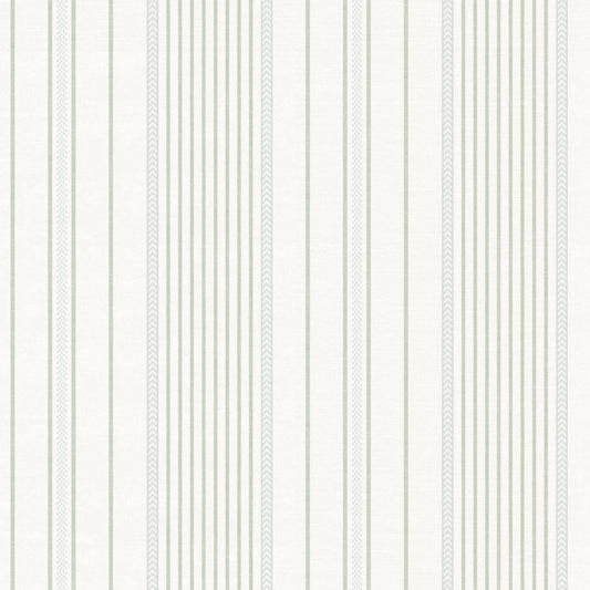 Purchase 4172-27485 A-Street Wallpaper, Navarres Stripe Light Green Faux Linen - Sea Salt