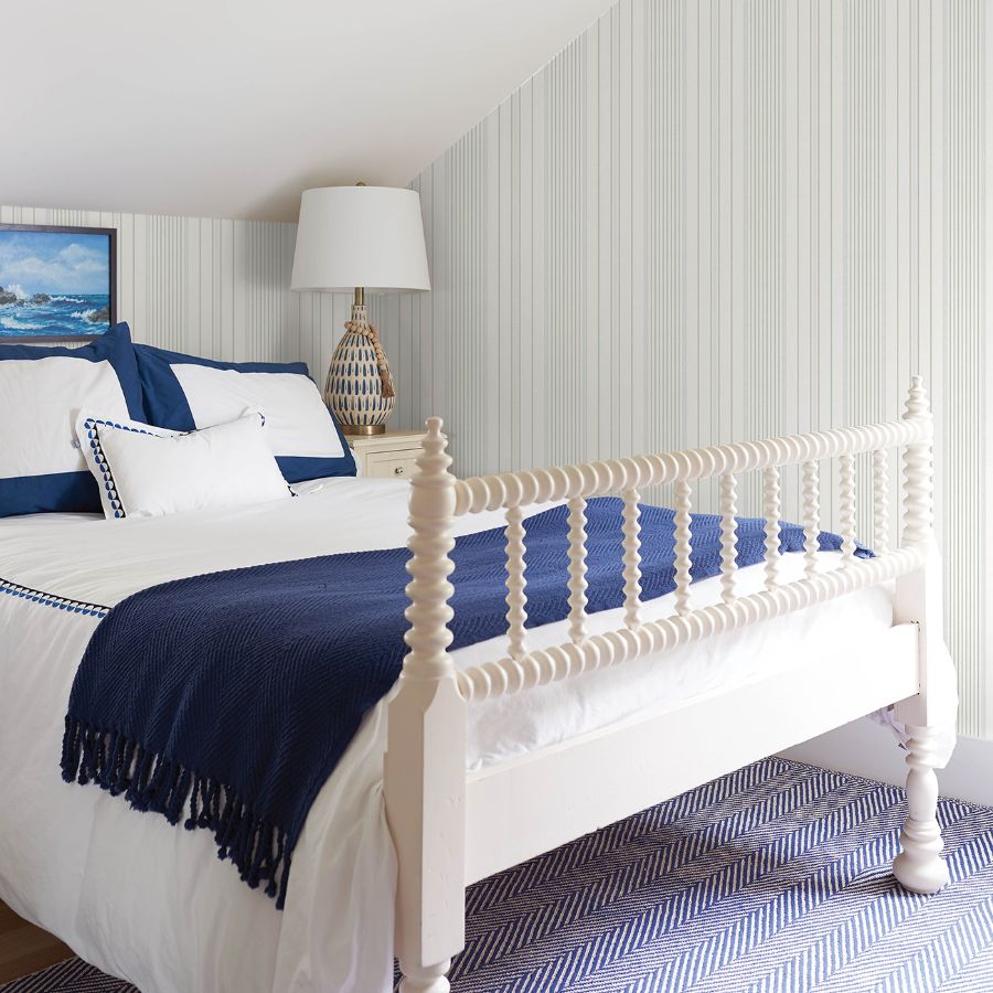 Purchase 4172-27485 A-Street Wallpaper, Navarres Stripe Light Green Faux Linen - Sea Salt1