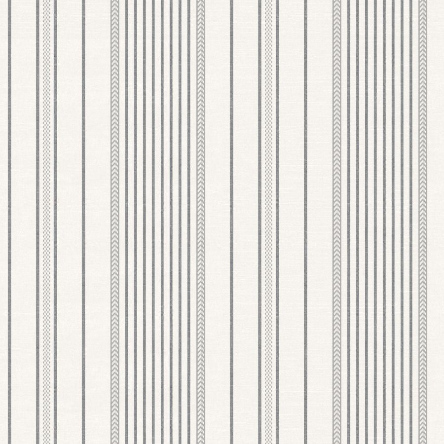 Purchase 4172-27486 A-Street Wallpaper, Navarres Stripe Charcoal Faux Linen - Sea Salt