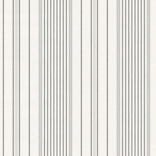 Purchase 4172-27486 A-Street Wallpaper, Navarres Stripe Charcoal Faux Linen - Sea Salt