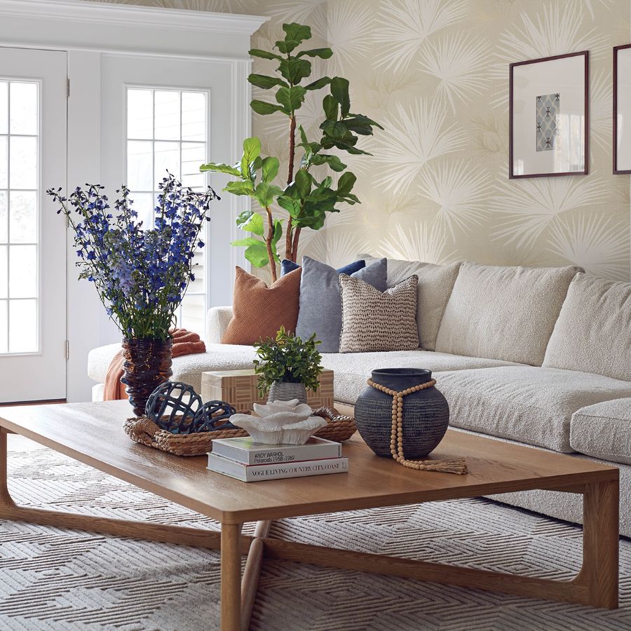 Purchase 4172-27489 A-Street Wallpaper, Hatteras Champagne Palms - Sea Salt1