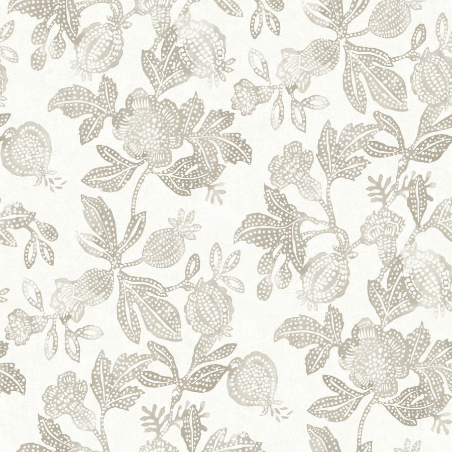Purchase 4172-27493 A-Street Wallpaper, Beach Rose Neutral Floral Fruits - Sea Salt