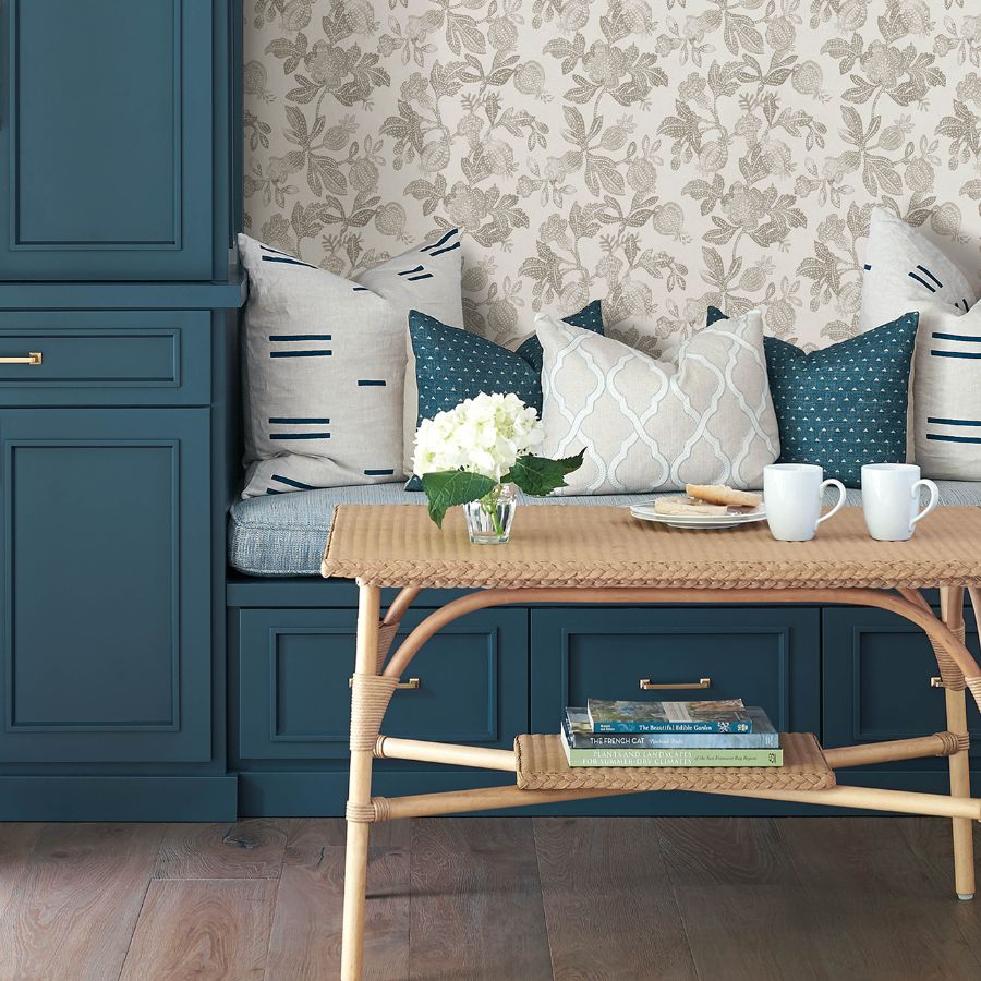 Purchase 4172-27493 A-Street Wallpaper, Beach Rose Neutral Floral Fruits - Sea Salt1