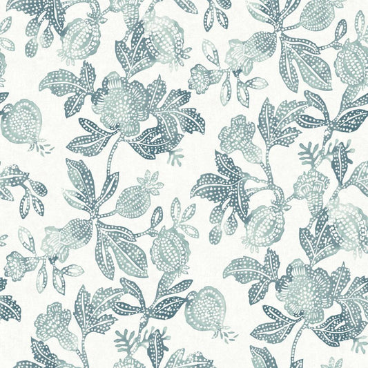 Purchase 4172-27494 A-Street Wallpaper, Beach Rose Teal Floral Fruits - Sea Salt