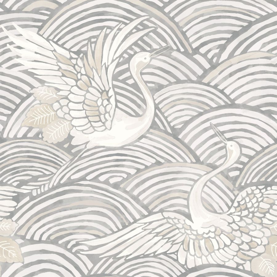 Purchase 4172-27496 A-Street Wallpaper, Egret Slate Tidal Dance - Sea Salt