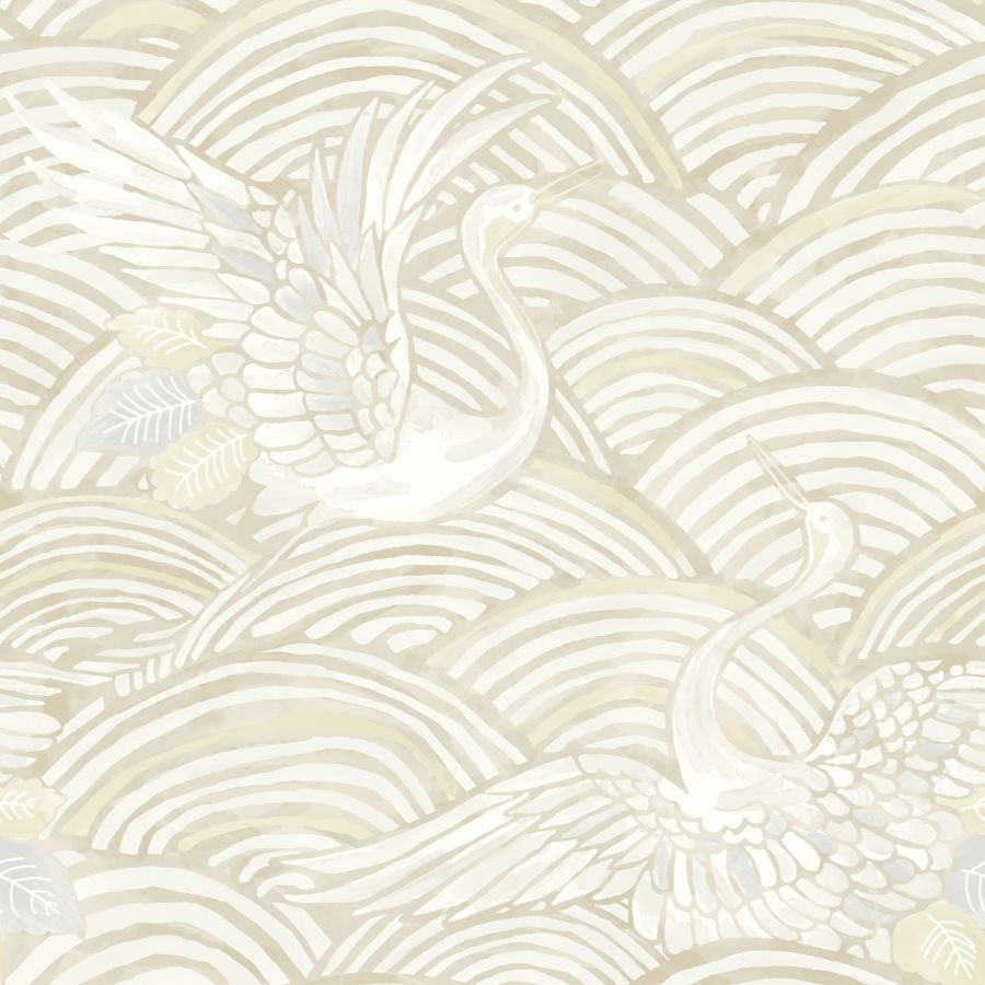 Purchase 4172-27499 A-Street Wallpaper, Egret Neutral Tidal Dance - Sea Salt