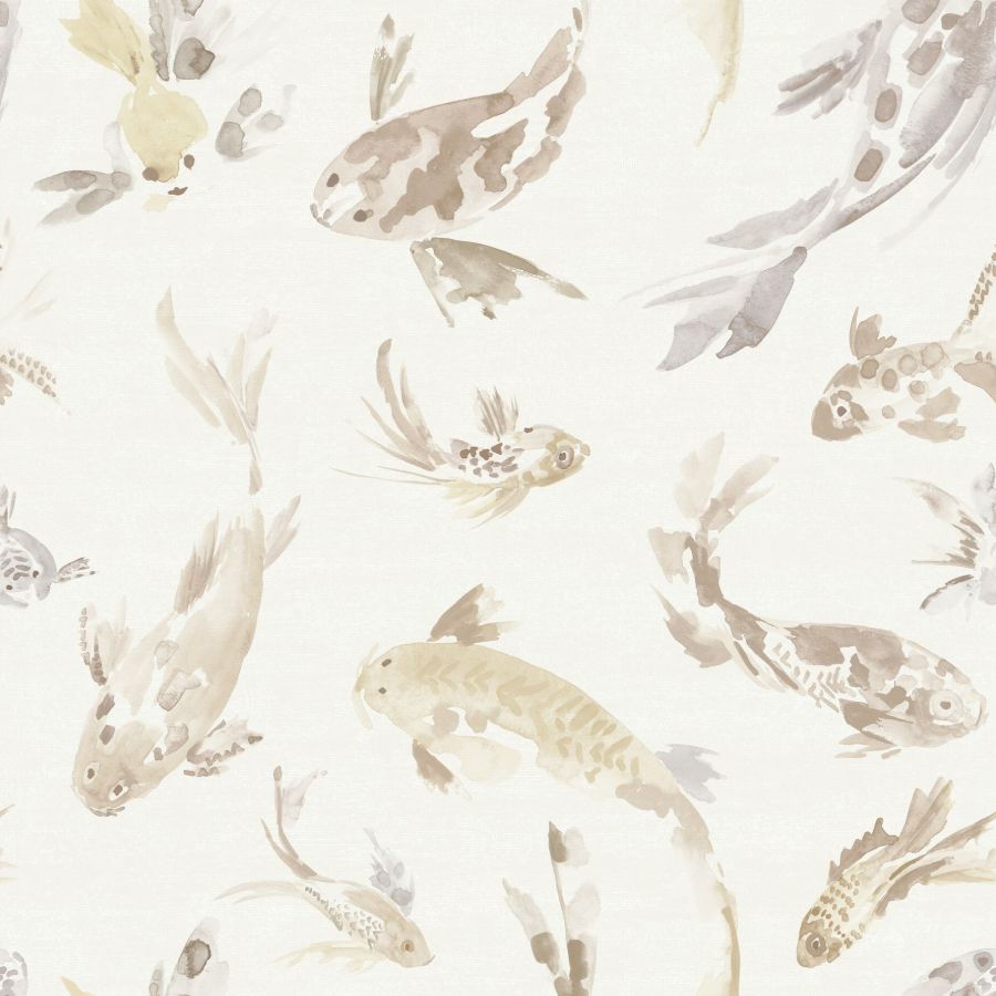 Purchase 4172-27501 A-Street Wallpaper, Koi Metallic Fish - Sea Salt