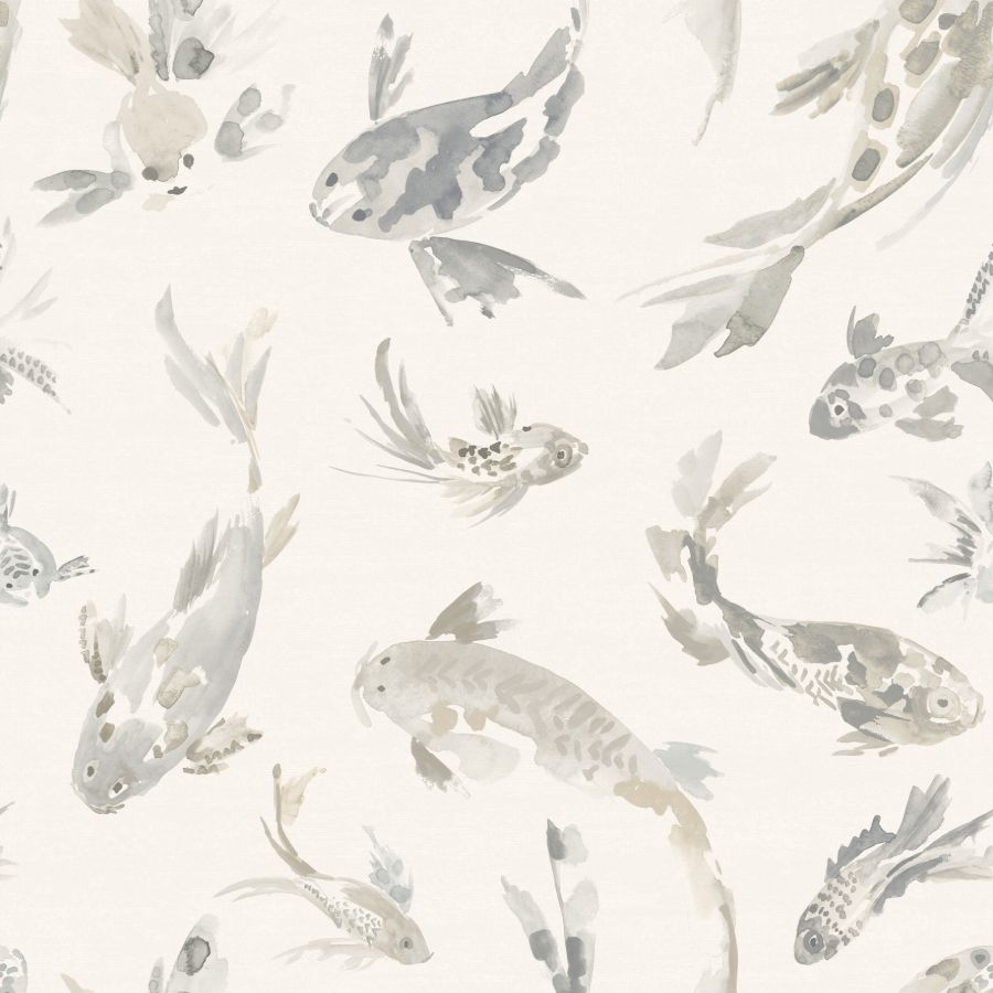 Purchase 4172-27503 A-Street Wallpaper, Koi Stone Fish - Sea Salt