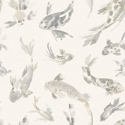 Purchase 4172-27503 A-Street Wallpaper, Koi Stone Fish - Sea Salt